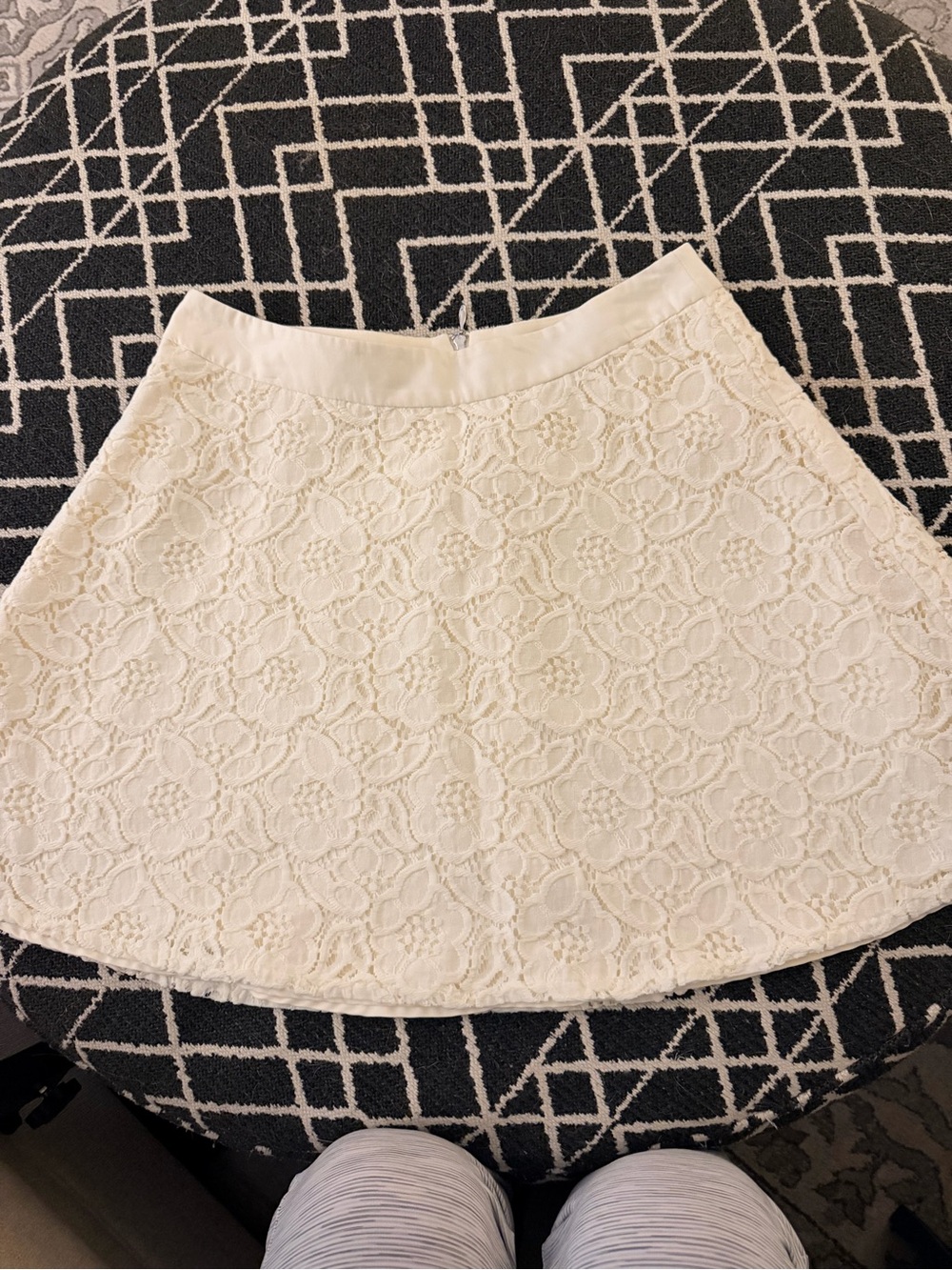 The Limited Cream Lace Circle Skirt
